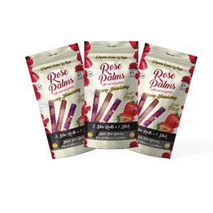 3 PACK  Creamy Strawberry Rose Petals and Palm Leaf / Blunts Wraps