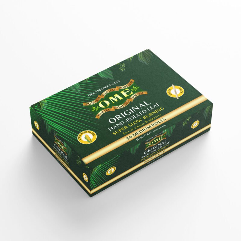 50 MEDIUM Wraps 100% Palm Leaf Natural Pre Rolled