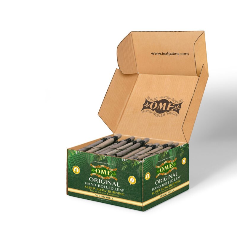 50 KING SIZE Wraps 100% Palm Leaf Natural Pre Rolled